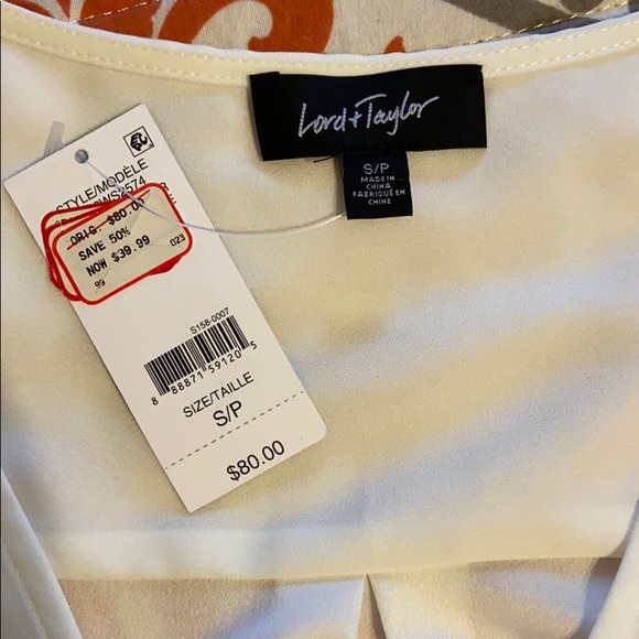 LORD & TAYLOR white blouse - Picture 2 of 3